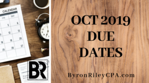 Tax Due Date Oct 2019